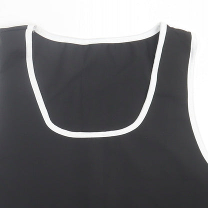 Womens UK Size 3XL Preworn Black Cropped Tank