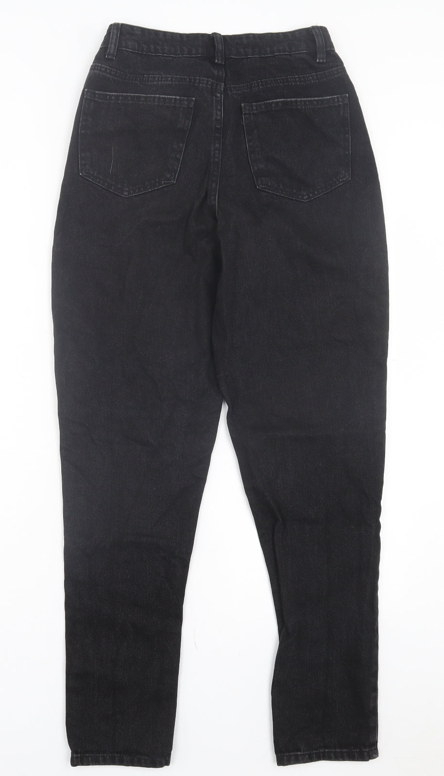 Denim & Co. Womens Black Cotton Straight Jeans Size 6 L29 in Regular Button