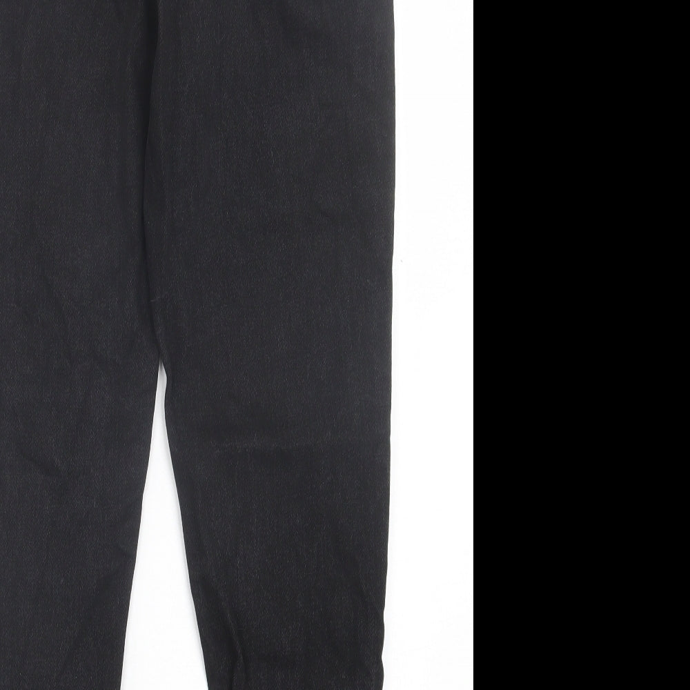 Denim & Co. Womens Black Cotton Straight Jeans Size 6 L29 in Regular Button