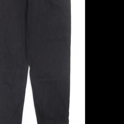 Denim & Co. Womens Black Cotton Straight Jeans Size 6 L29 in Regular Button