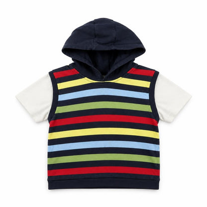 George Boys Multicoloured Striped Cotton Pullover Hoodie Size 2 Years Pullover
