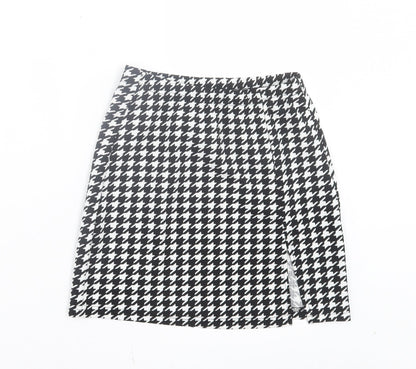 SheIn Womens White Geometric Polyester A-Line Skirt Size XS