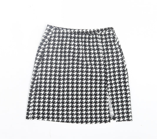 SheIn Womens White Geometric Polyester A-Line Skirt Size XS