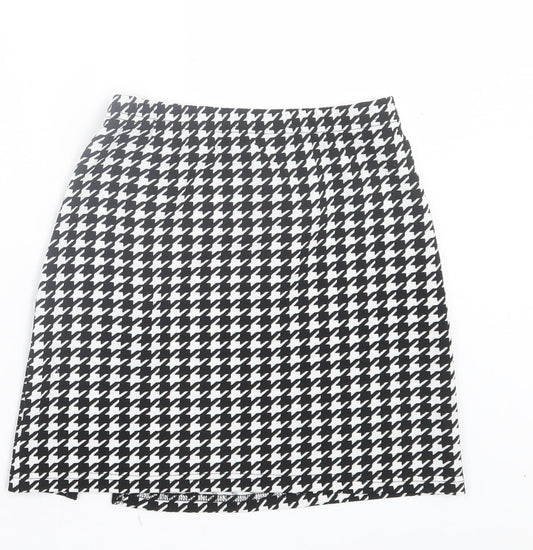 SheIn Womens White Geometric Polyester A-Line Skirt Size XS