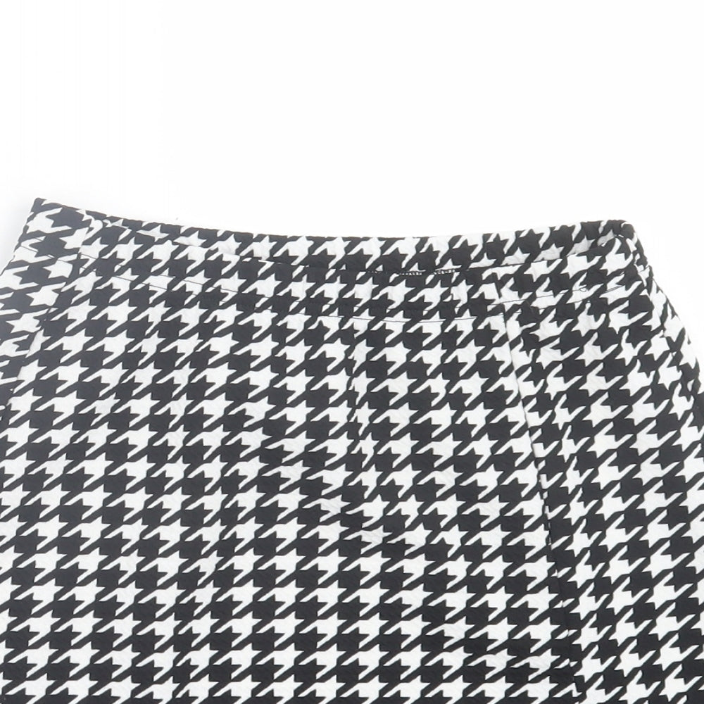 SheIn Womens White Geometric Polyester A-Line Skirt Size XS