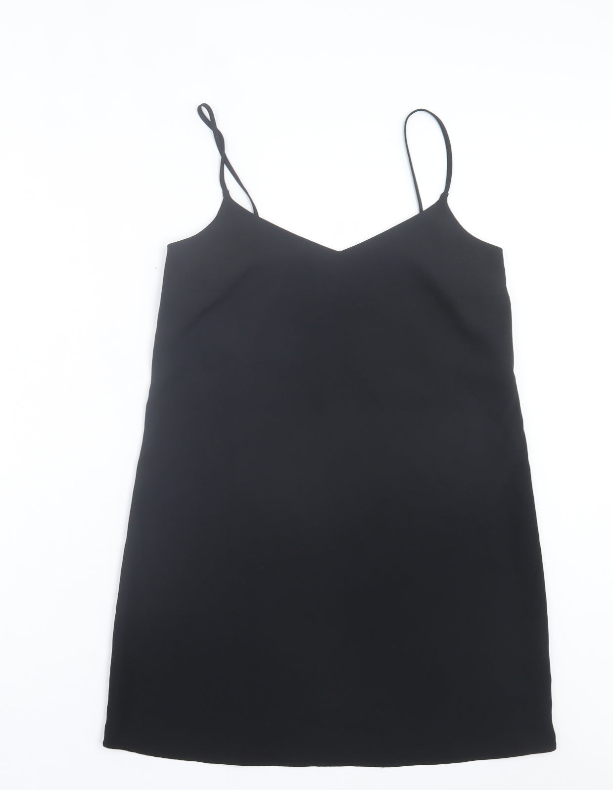 Missguided Womens Black Polyester Tank Dress Size 8 V-Neck Pullover