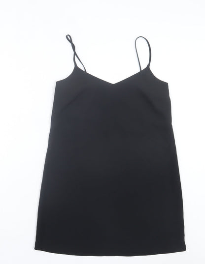 Missguided Womens Black Polyester Tank Dress Size 8 V-Neck Pullover