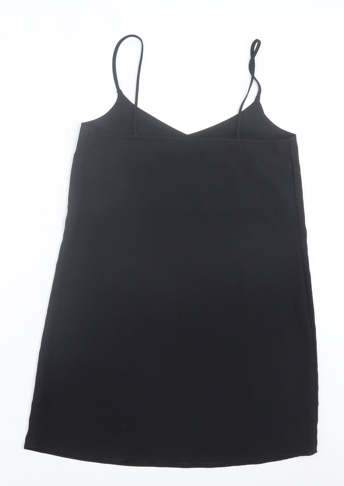 Missguided Womens Black Polyester Tank Dress Size 8 V-Neck Pullover