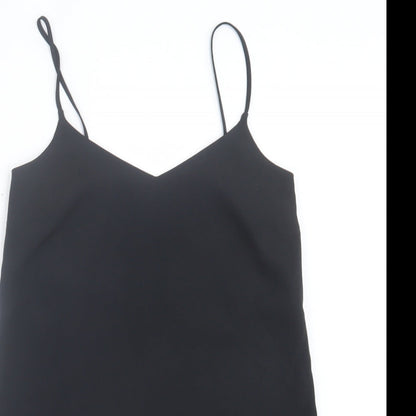 Missguided Womens Black Polyester Tank Dress Size 8 V-Neck Pullover