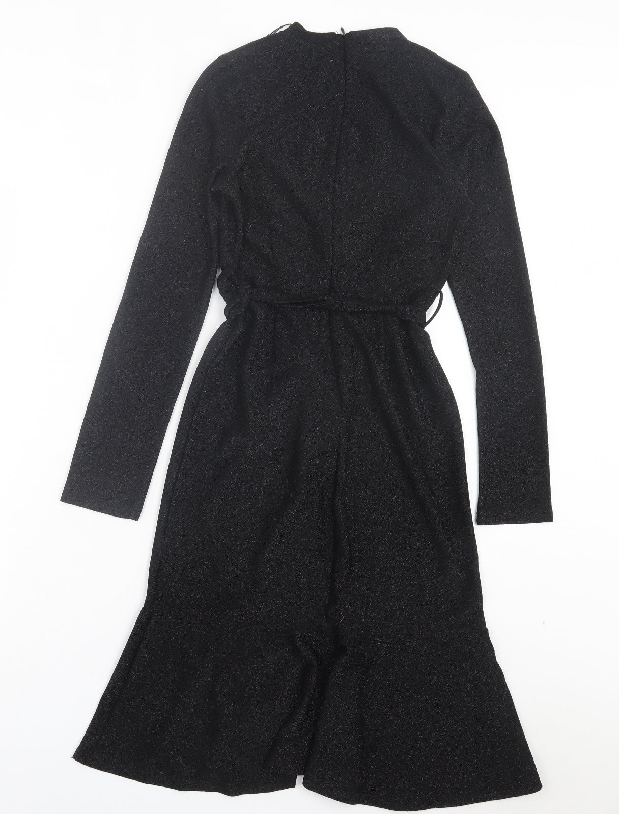 IVIVI Womens Black Polyester A-Line Size S V-Neck Zip