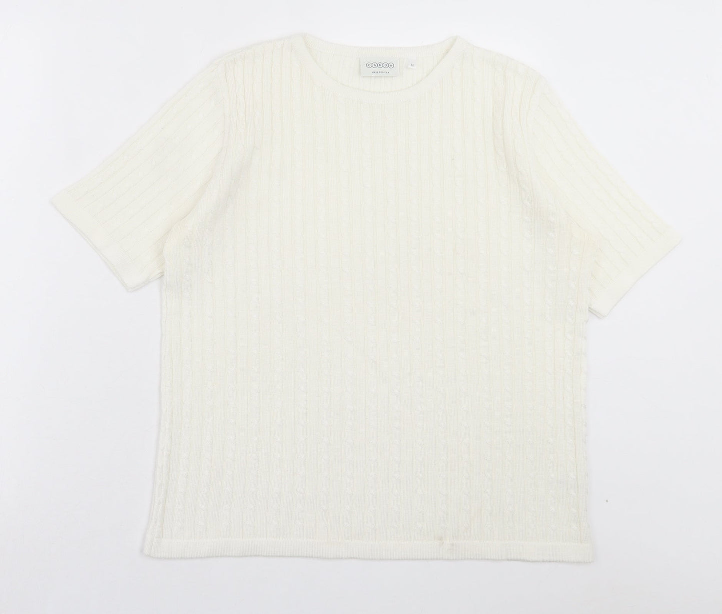 Womens UK Size M CANDA White Pullover Jumper