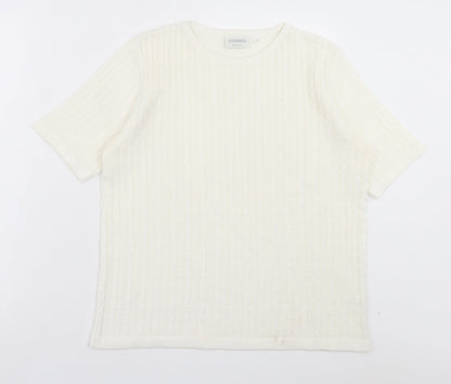 Womens UK Size M CANDA White Pullover Jumper