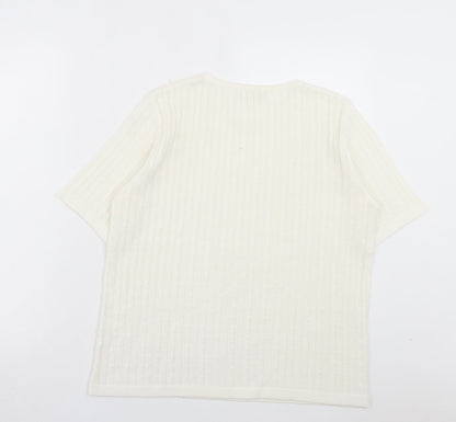 Womens UK Size M CANDA White Pullover Jumper