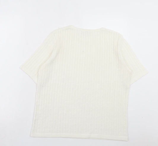 Womens UK Size M CANDA White Pullover Jumper