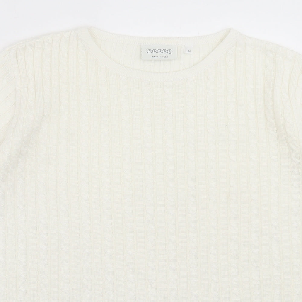 Womens UK Size M CANDA White Pullover Jumper