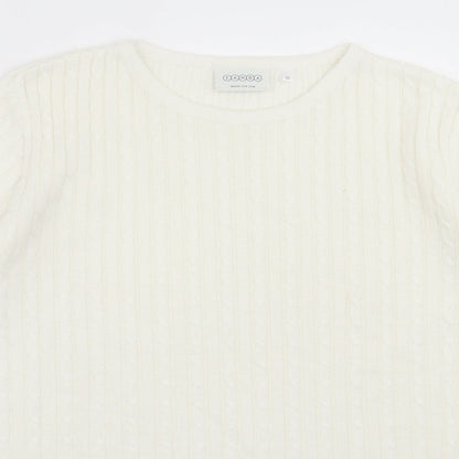 Womens UK Size M CANDA White Pullover Jumper
