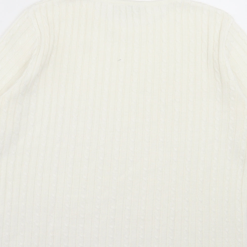 Womens UK Size M CANDA White Pullover Jumper