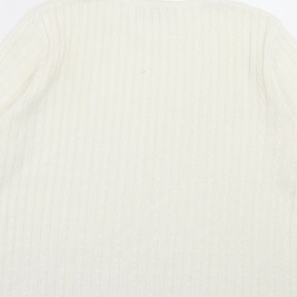 Womens UK Size M CANDA White Pullover Jumper