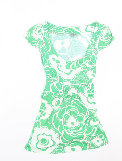 Womens UK Size 14 Therapy Green Basic T-Shirt