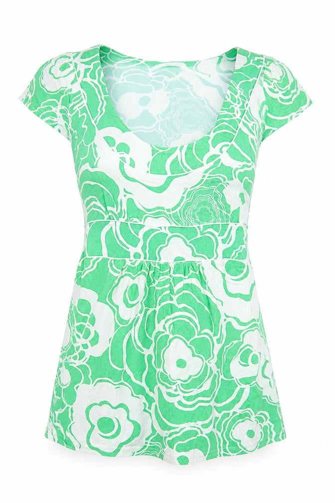Womens UK Size 14 Therapy Green Basic T-Shirt