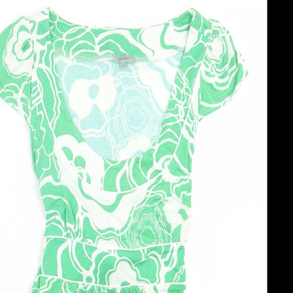 Womens UK Size 14 Therapy Green Basic T-Shirt