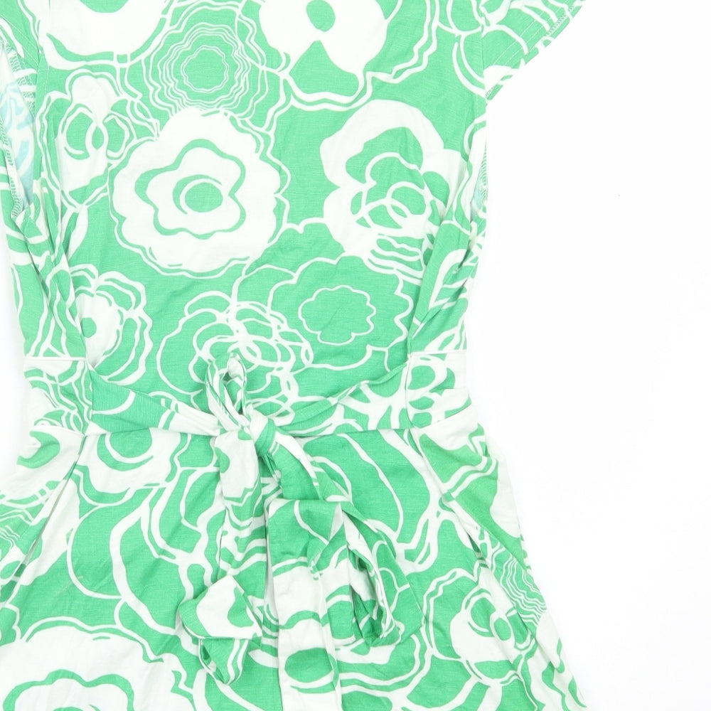 Womens UK Size 14 Therapy Green Basic T-Shirt