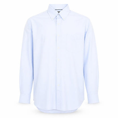 Mens UK Size 15 Marks and Spencer Blue  Button-Up Long Sleeve Casual Shirt
