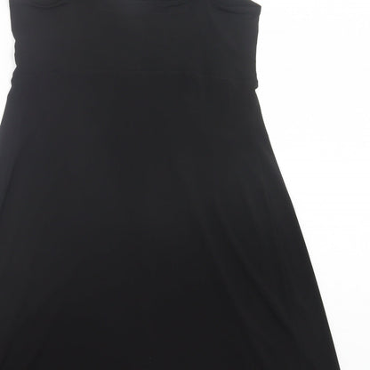 Wallis Womens Black Polyester A-Line Size 12 V-Neck Pullover