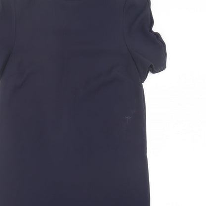 Marks and Spencer Womens Blue Polyester Shift Size 10 Boat Neck Pullover