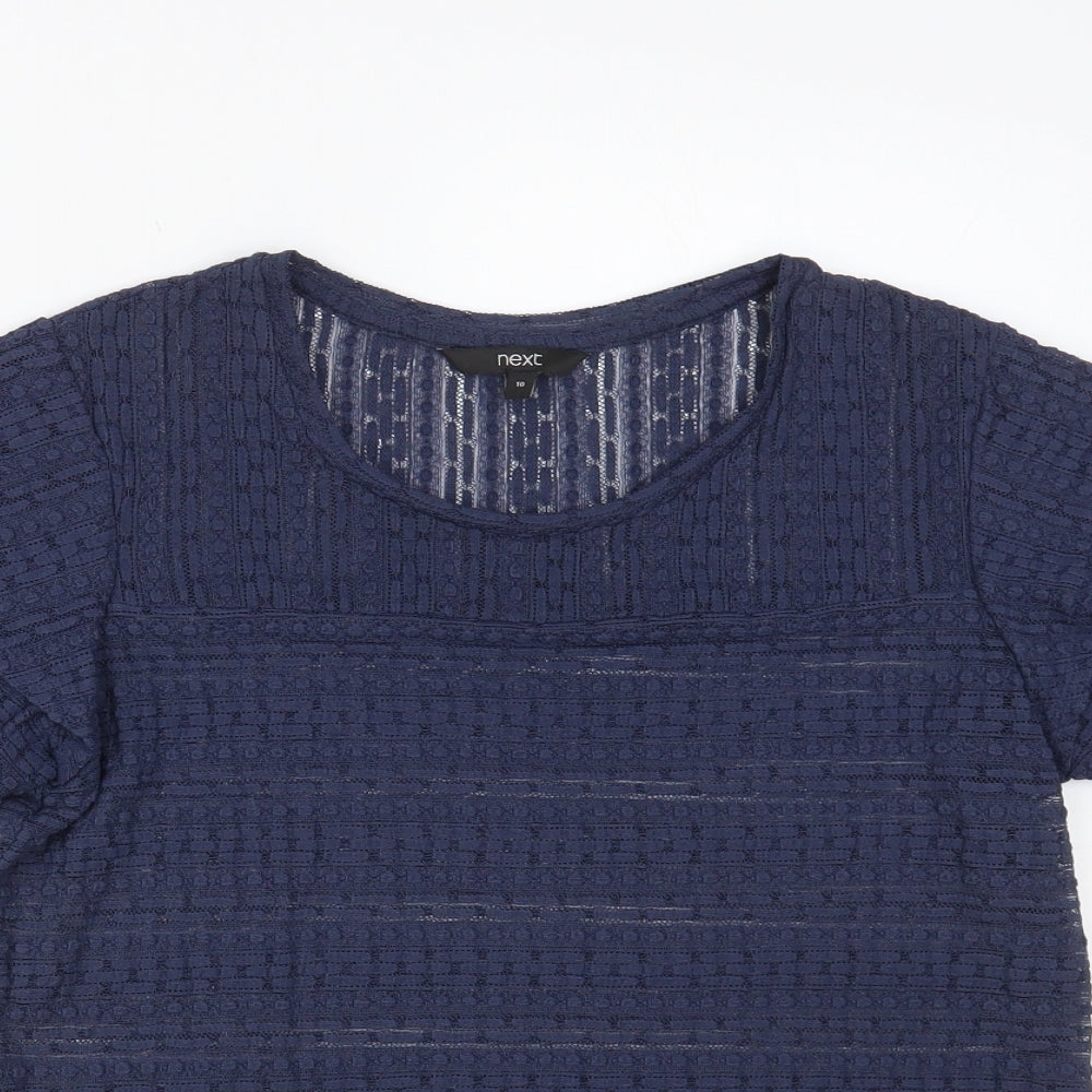 Womens UK Size 10 NEXT Blue Basic Blouse