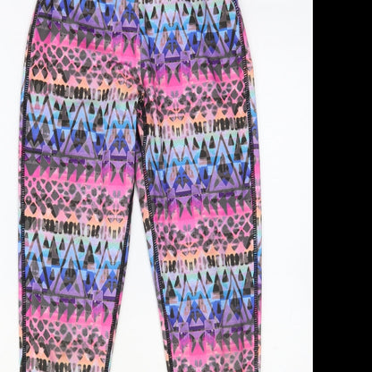 Pure Simple Gym Womens Multicoloured Geometric Polyester Compression Leggings Size 6 L28 in Regular Pullover