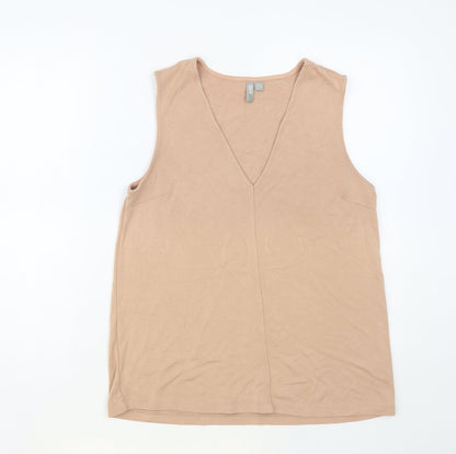 Womens UK Size 10 ASOS Beige Basic Tank