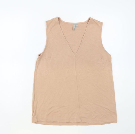 Womens UK Size 10 ASOS Beige Basic Tank