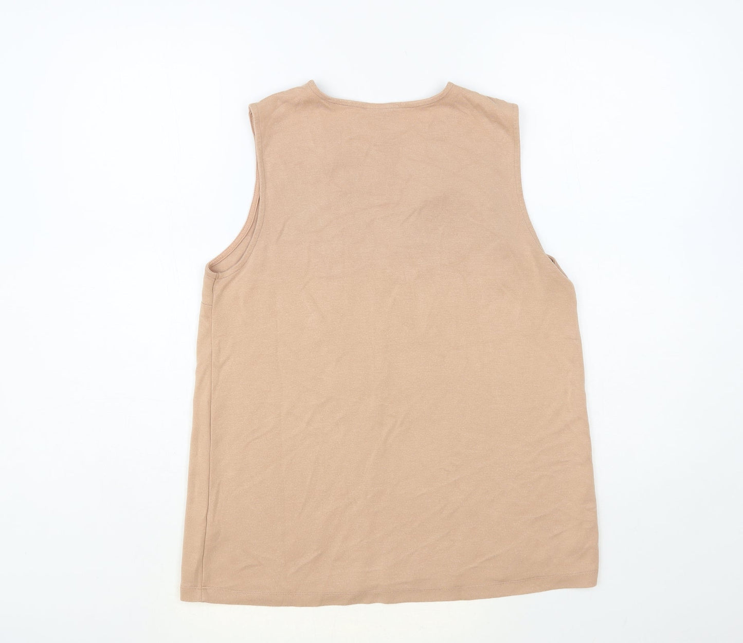 Womens UK Size 10 ASOS Beige Basic Tank