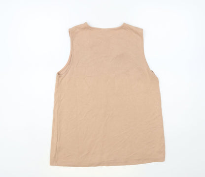 Womens UK Size 10 ASOS Beige Basic Tank