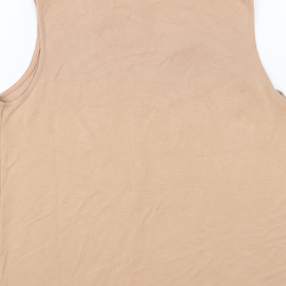 Womens UK Size 10 ASOS Beige Basic Tank