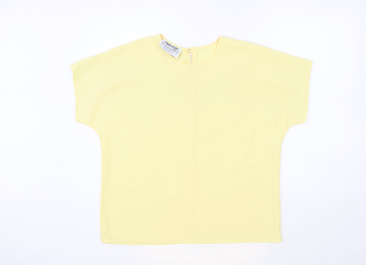 Drendie Womens Beige Polyester Basic Blouse Size 14 Round Neck