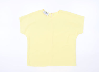 Drendie Womens Beige Polyester Basic Blouse Size 14 Round Neck