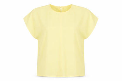 Drendie Womens Beige Polyester Basic Blouse Size 14 Round Neck