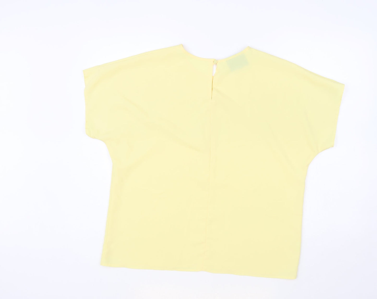 Drendie Womens Beige Polyester Basic Blouse Size 14 Round Neck