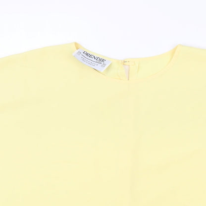 Drendie Womens Beige Polyester Basic Blouse Size 14 Round Neck