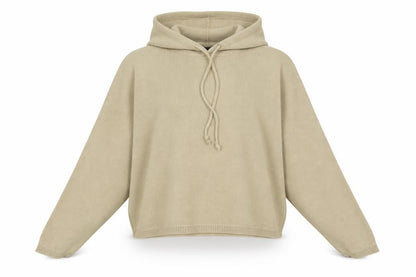 PRETTYLITTLETHING Womens Beige Round Neck Acrylic Pullover Jumper Size S - Cropped