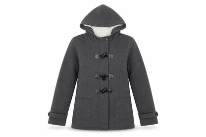 Preworn Womens Grey Jacket Size L Toggle - Fluffy Lining