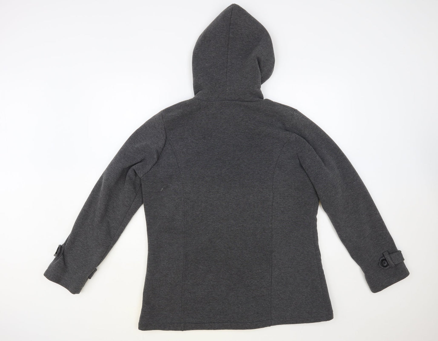 Preworn Womens Grey Jacket Size L Toggle - Fluffy Lining