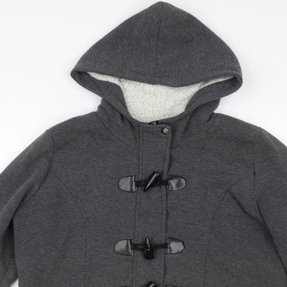 Preworn Womens Grey Jacket Size L Toggle - Fluffy Lining