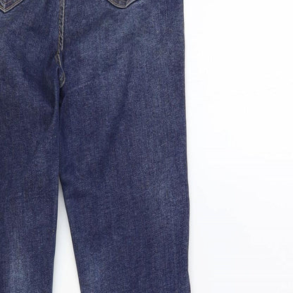 Denim & Co. Womens Blue Cotton Skinny Jeans Size 8 L28 in Regular Button