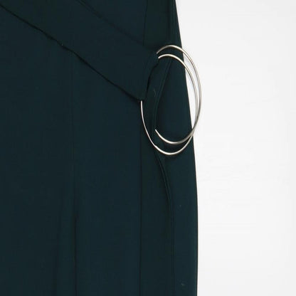 PRETTYLITTLETHING Womens Green Polyester Trousers Size 8 L27 in Regular Buckle
