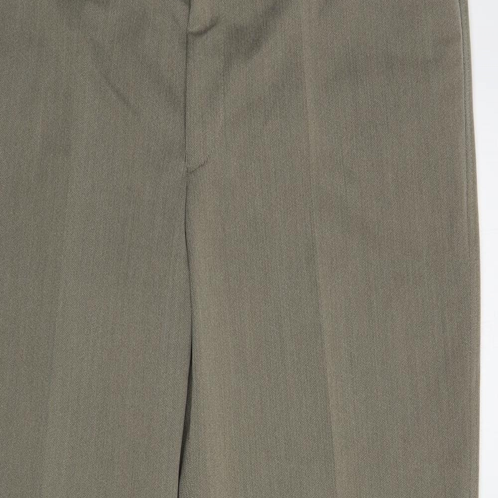 Denver Mens Grey Polyester Dress Pants Trousers Size 40 in L31 in Regular Hook & Loop
