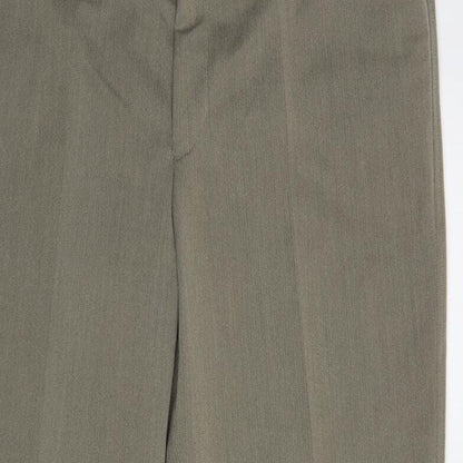 Denver Mens Grey Polyester Dress Pants Trousers Size 40 in L31 in Regular Hook & Loop