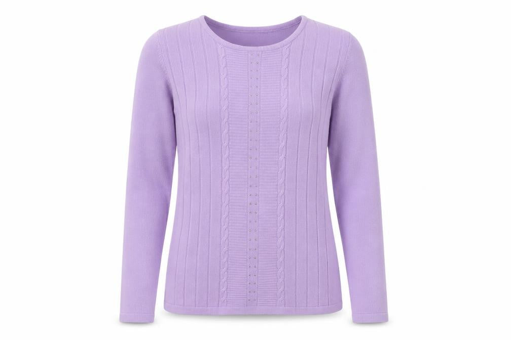 Roseanna Womens Purple Round Neck Acrylic Pullover Jumper Size M